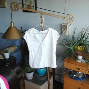 Sparkling gold and ivory 100% Linen size 4 t shirt